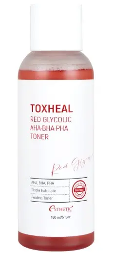 Тонер для лица TOXHEAL RED GLYCOLIC AHA, BHA, PHA TONER, 180 мл