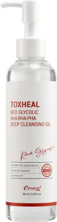 Масло гидрофильное TOXHEAL RED GLYCOLIC AHA, BHA, PHA DEEP CLEANSING OIL, 200 мл