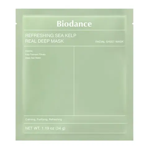 Маска гидрогелевая УСПОКАИВАЮЩАЯ с водорослями Refreshing Sea Kelp Real Deep Mask, 34 гр