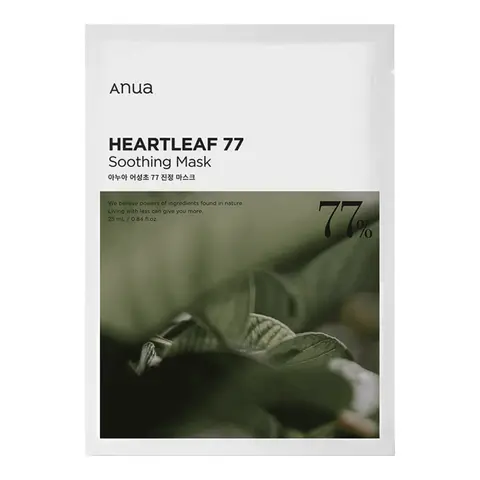 Маска тканевая УСПОКАИВАЮЩАЯ на основе хауттюйнии Heartleaf 77% Soothing Sheet Mask, 25 мл
