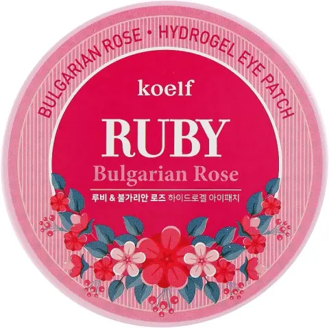 [KOELF] Гидрогелевые патчи для глаз РУБИН/БОЛГАРСКАЯ РОЗА Bulgarian Rose Hydrogel Eye Patch, 60 шт